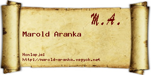 Marold Aranka névjegykártya